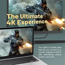 Promate 4K Crystal Clarity USB-C To HDMI Cable 4K Ultra HD 100W Power HDMI-PD100