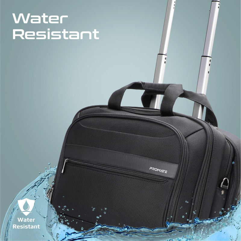 Promate Persona-TR Versatile Travel Trolley Bag for 16" Laptop With Multiple Compartments