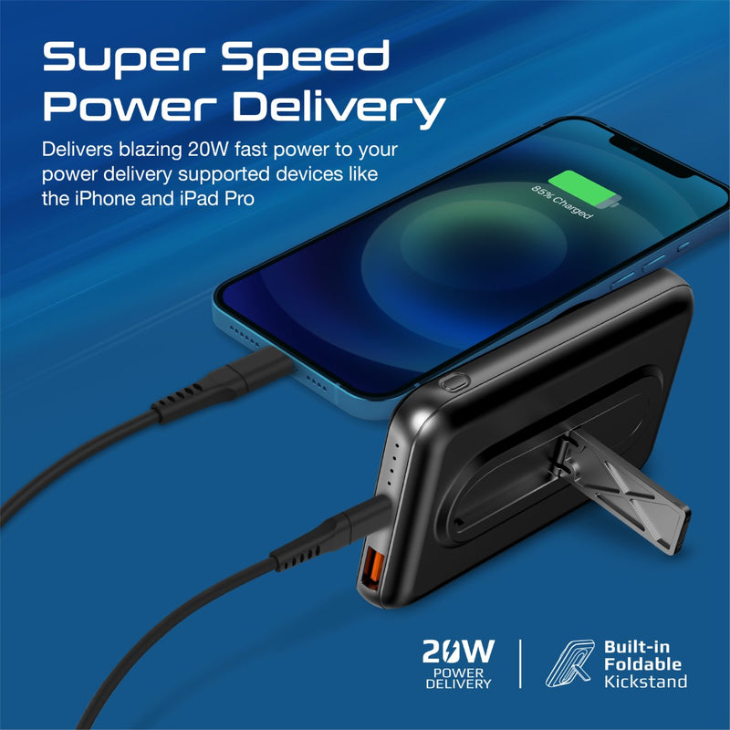 Promate Powermag-10Pro 10000MAH Super Charge Magsafe 15W Wireless Charging Power Bank