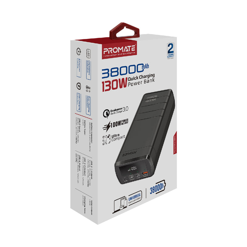 Promate Powermine 130W 38000mAH Quick Charging Power Bank