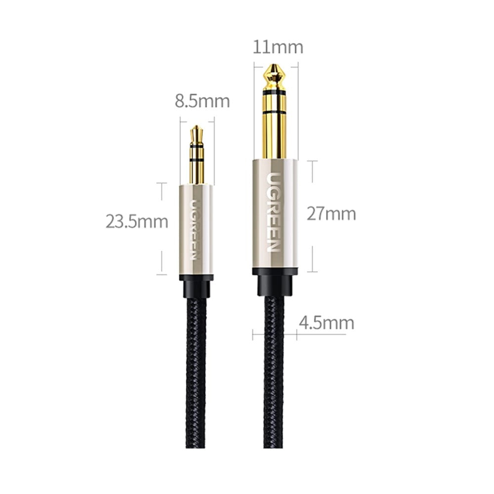 Ugreen 3.5mm Male To 6.35mm TRS Stereo Audio Cable - 1M (Gray) (AV127/10625)