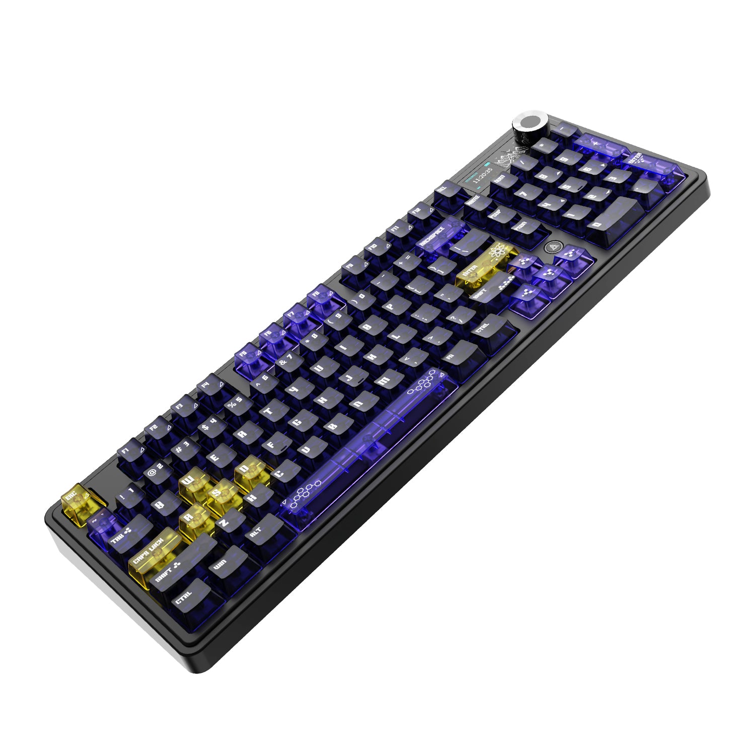 Ajazz AK980 V2 Pro RGB Tri-Mode Mechanical Keyboard (Transparent Yellow Purple Deep Purple) (Lichee Switch)