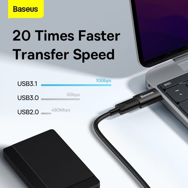 Baseus Ingenuity Series Mini OTG Adapter USB3.1 to Type-C (Black) (ZJJQ000101)