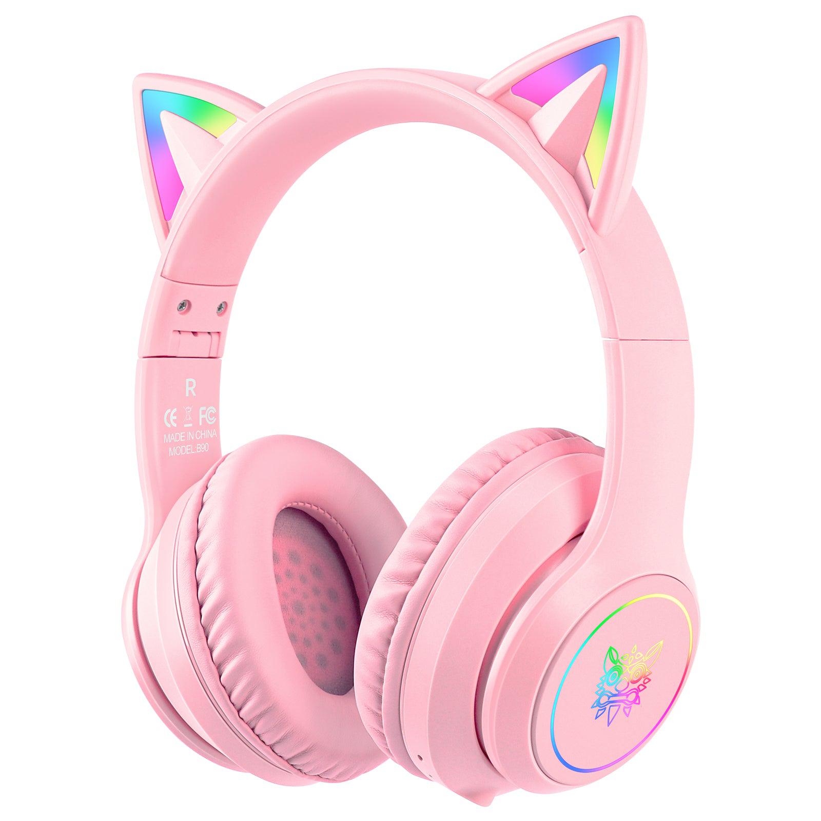 Onikuma B90 RGB Cat Ear Wireless Gaming Headset (Gradient Purple, Pink, Black)