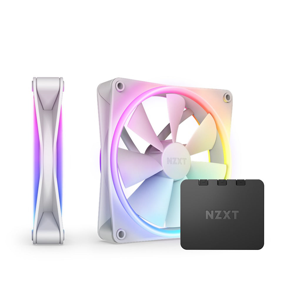 NZXT F140 RGB Duo Twin Pack Fans 140MM With RGB Controller (Matte White)