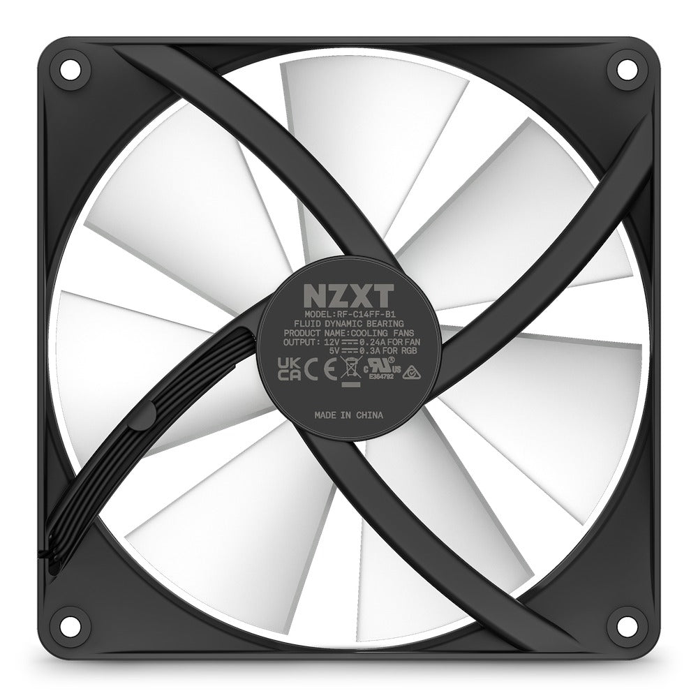 NZXT F140 RGB Core 140MM Hub-Mounted RGB Fan (Matte Black)
