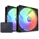 NZXT F140 RGB Core Twin Pack 140MM Hub-Mounted RGB Fans (Matte Black)