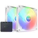 NZXT F140 RGB Core Twin Pack 140MM Hub-Mounted RGB Fans (Matte White)