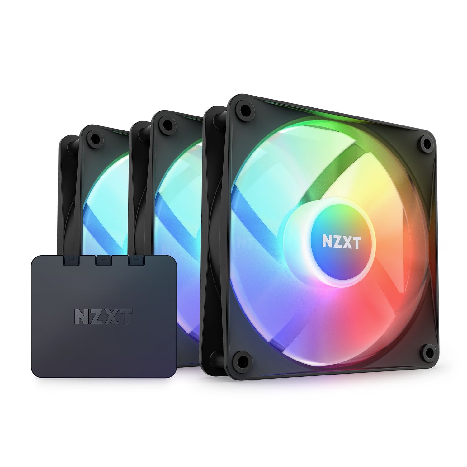NZXT F120 RGB Core Triple PACK 120MM Hub-Mounted RGB Fans & Controller (Matte Black)