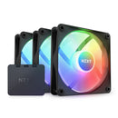 NZXT F120 RGB Core Triple PACK 120MM Hub-Mounted RGB Fans & Controller (Matte Black)