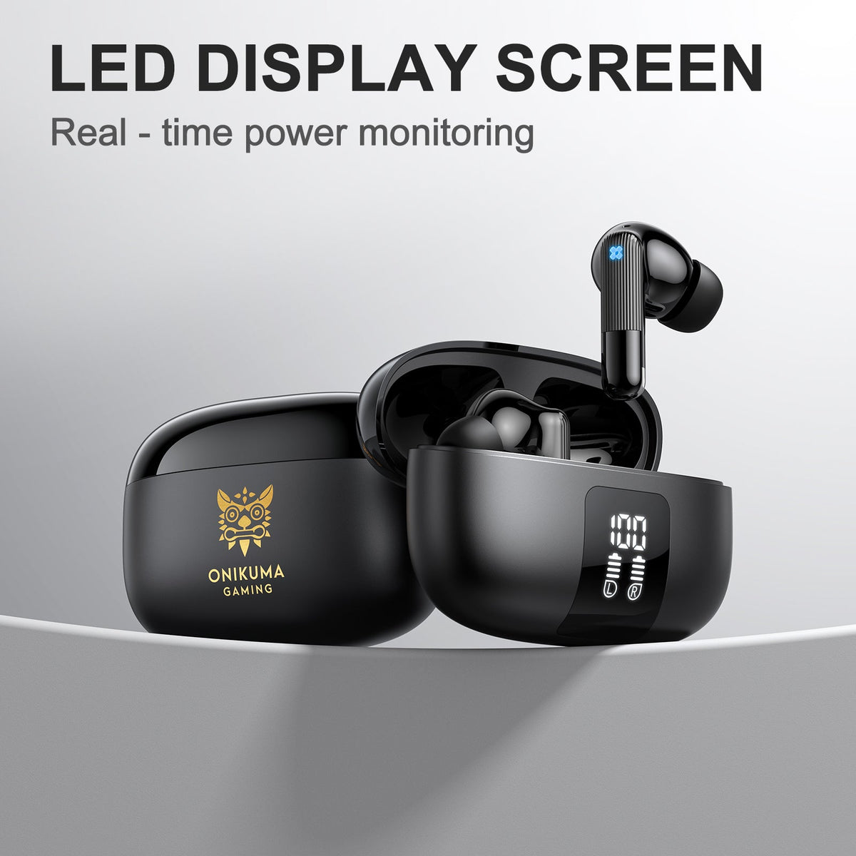 Onikuma TX612 ENC Dual Microphone Noise Reduction Wireless Earphones (Black)