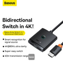 Baseus AirJoy Series 2-in-1 Bidirectional HDMI Switch with 1m Cable (Cluster Black) (B01331105111-01)