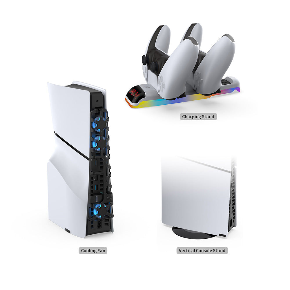 Dobe 3-in-1 Kit includes Vertical Console Stand / Cooling Fan / Charging Dock for PS5 TP5-35130