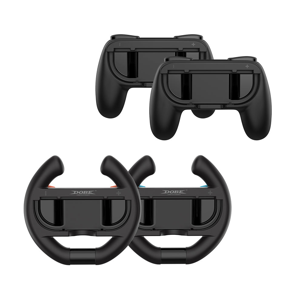 Dobe Controller Grip & Semi-Circle Steering Wheel Kit for Nintendo Switch 2 Joy-Pad