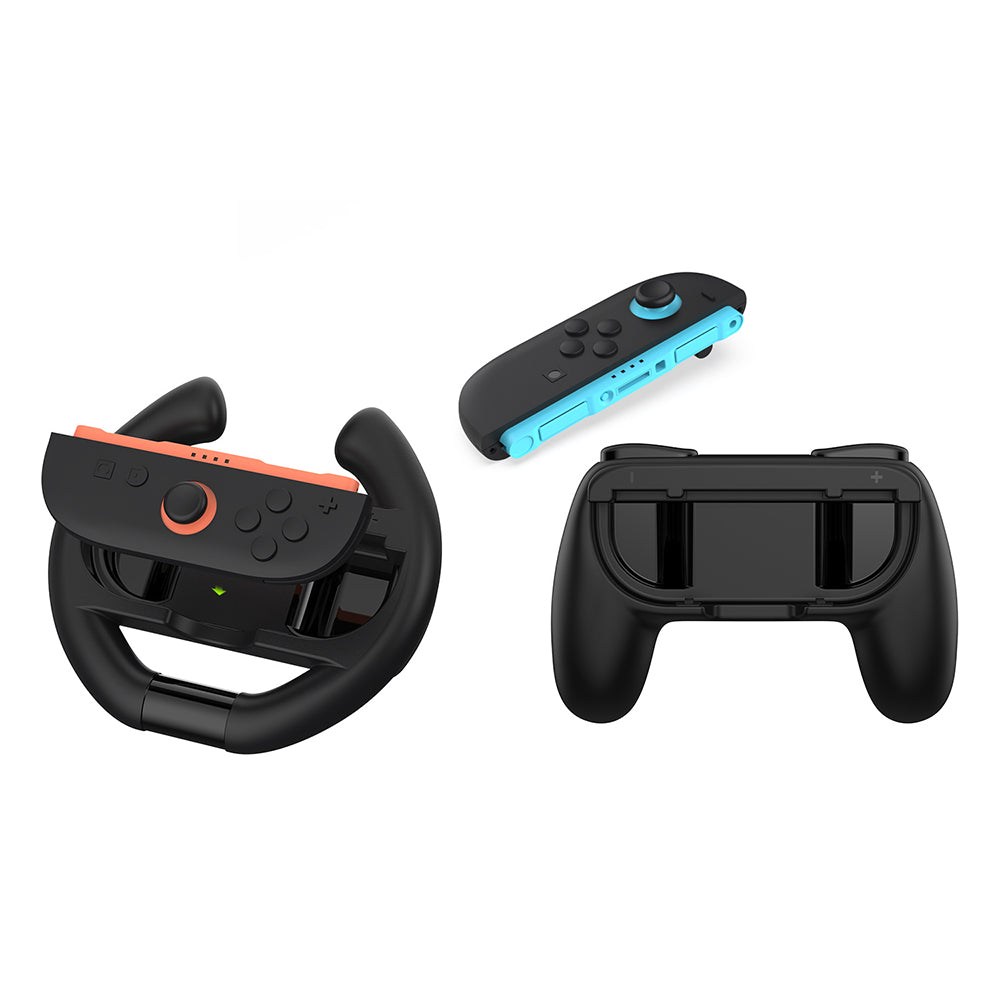 Dobe Controller Grip & Semi-Circle Steering Wheel Kit for Nintendo Switch 2 Joy-Pad