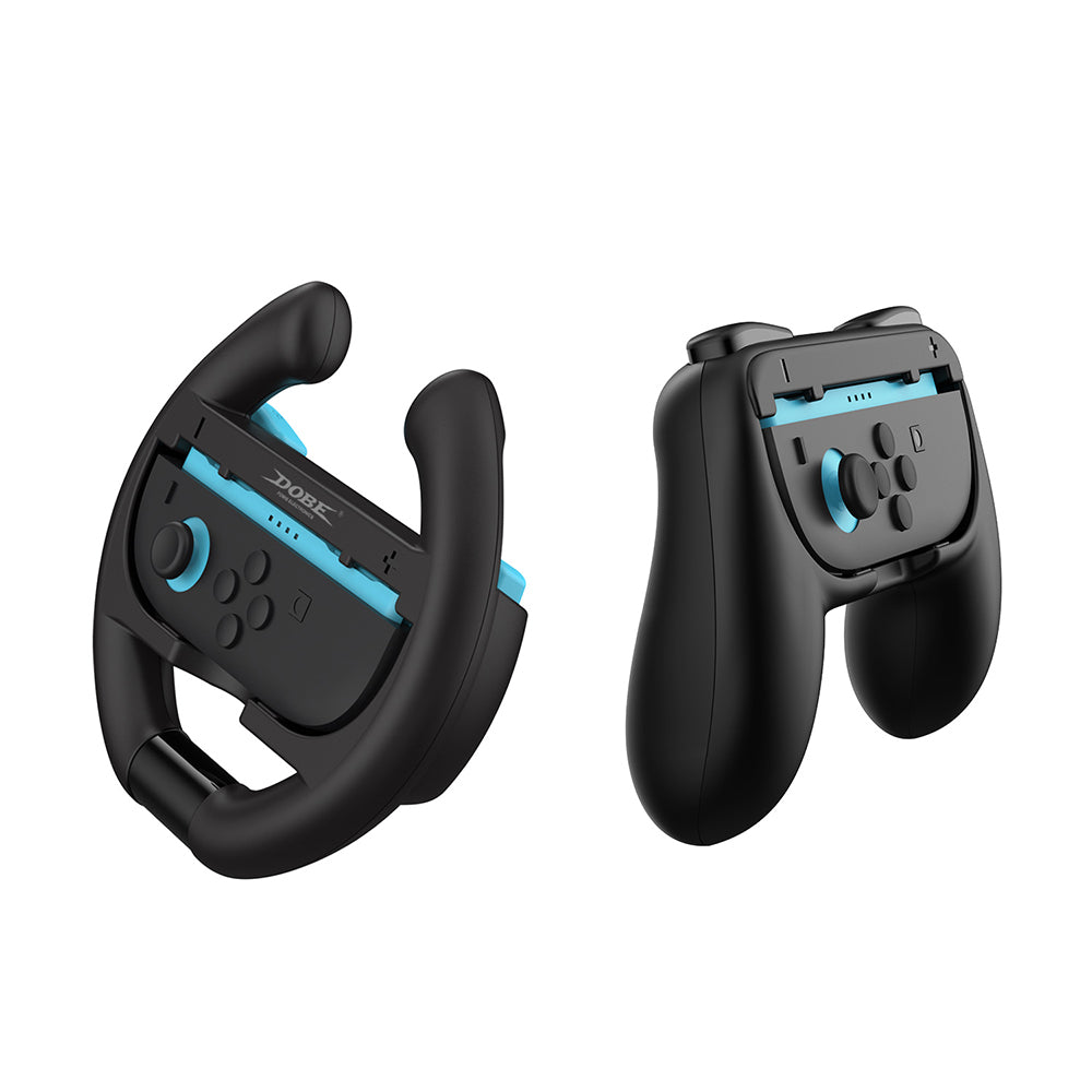 Dobe Controller Grip & Semi-Circle Steering Wheel Kit for Nintendo Switch 2 Joy-Pad
