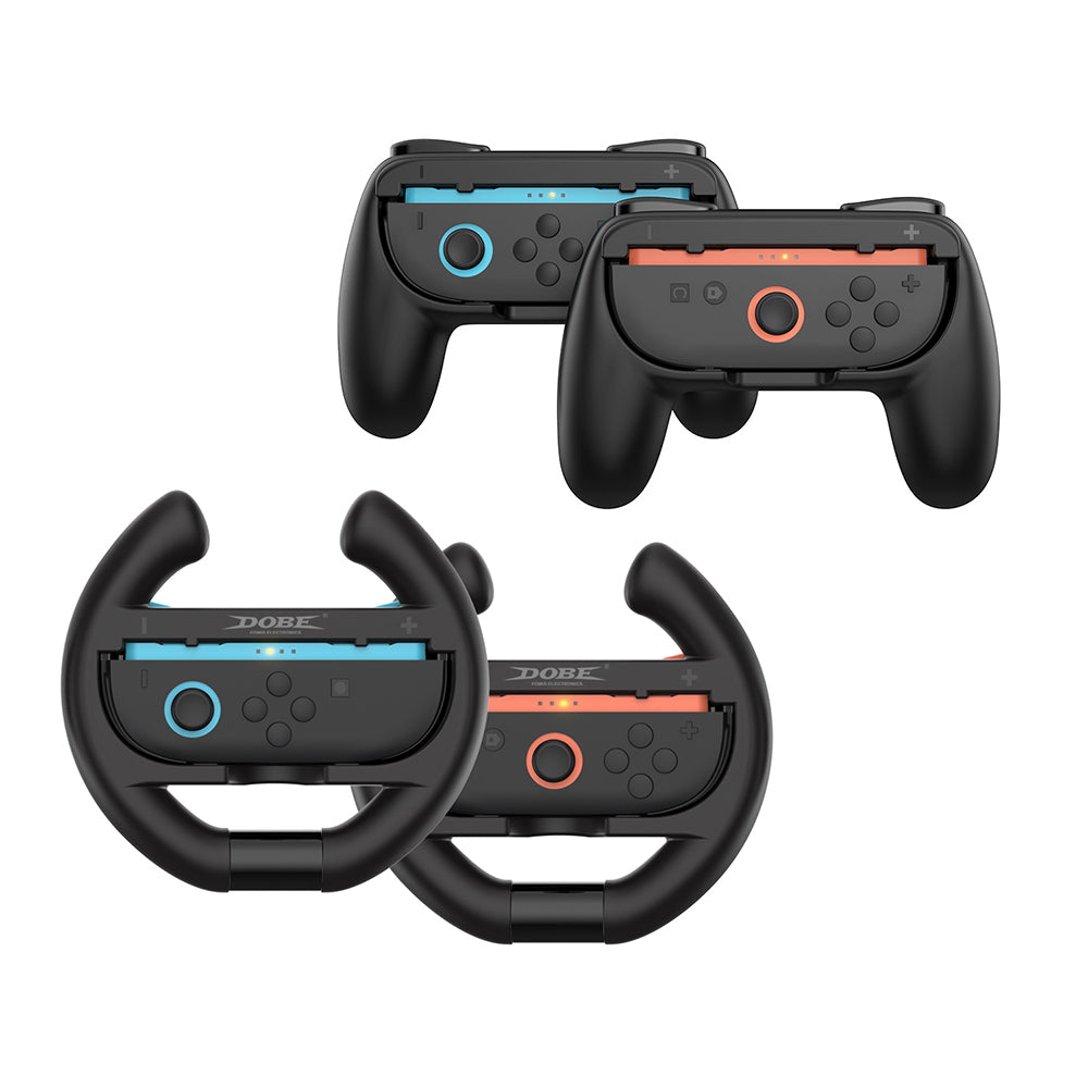 Dobe Controller Grip & Semi-Circle Steering Wheel Kit for Nintendo Switch 2 Joy-Pad