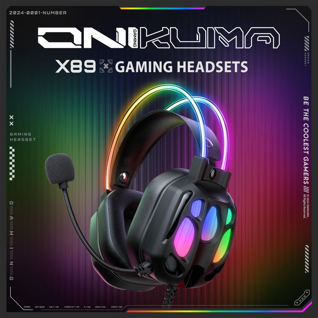 Onikuma X89 RGB Gaming Headphone with Noise-Cancelling Microphone