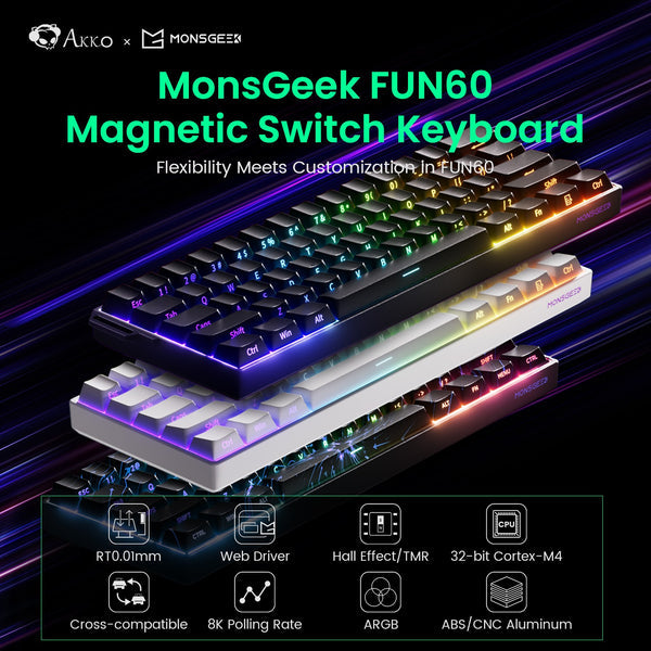 MonsGeek FUN60 Pro SP Shine-Through Black Wired RGB Mechanical Keyboard