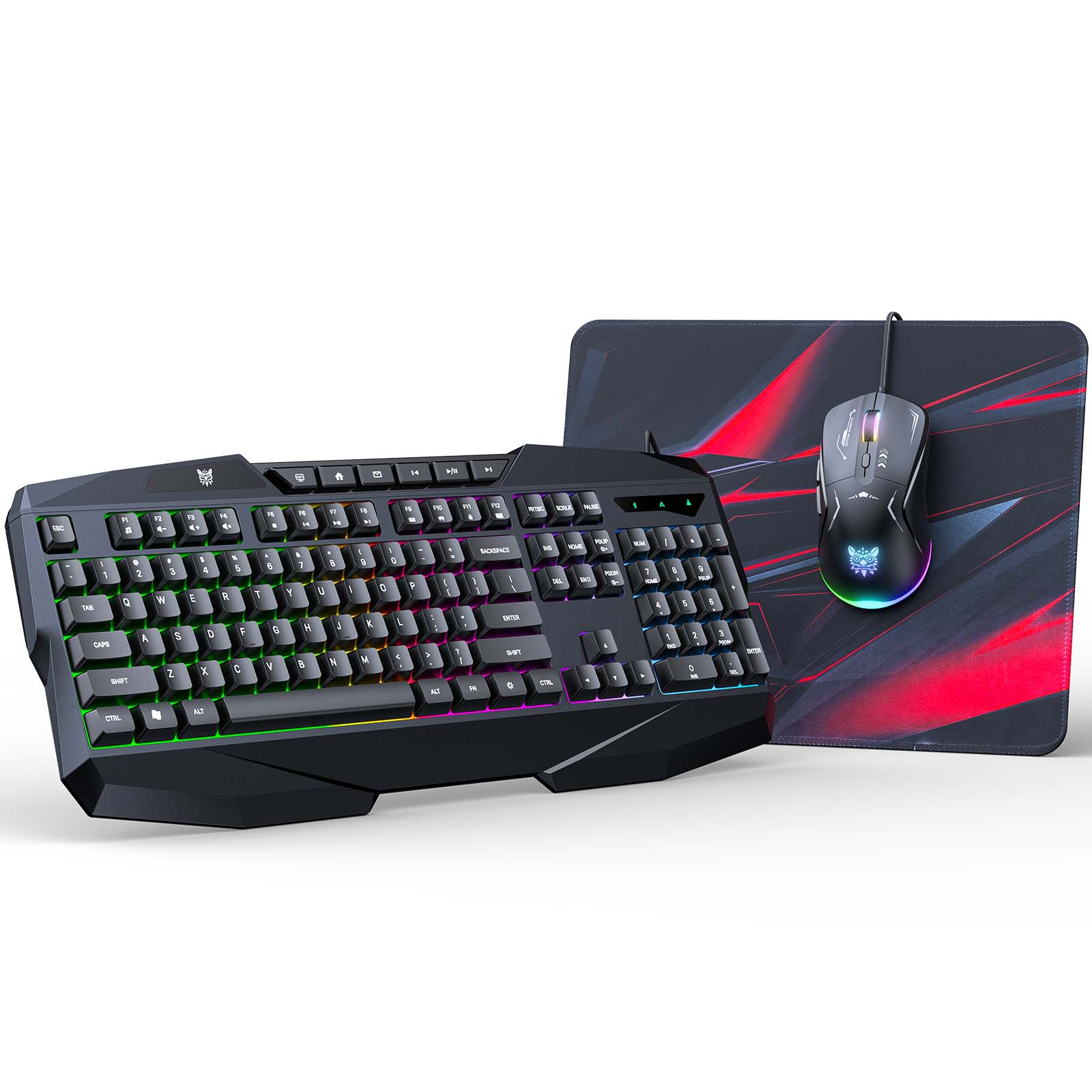 Onikuma TZ3006 3-in-1 RGB Keyboard / Mouse / Mousepad Gaming Combo (Black)