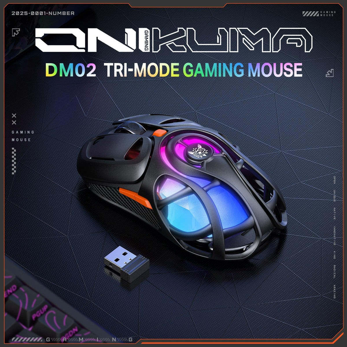 Onikuma DM02 Tri-Mode RGB Wireless Gaming Mouse | DataBlitz