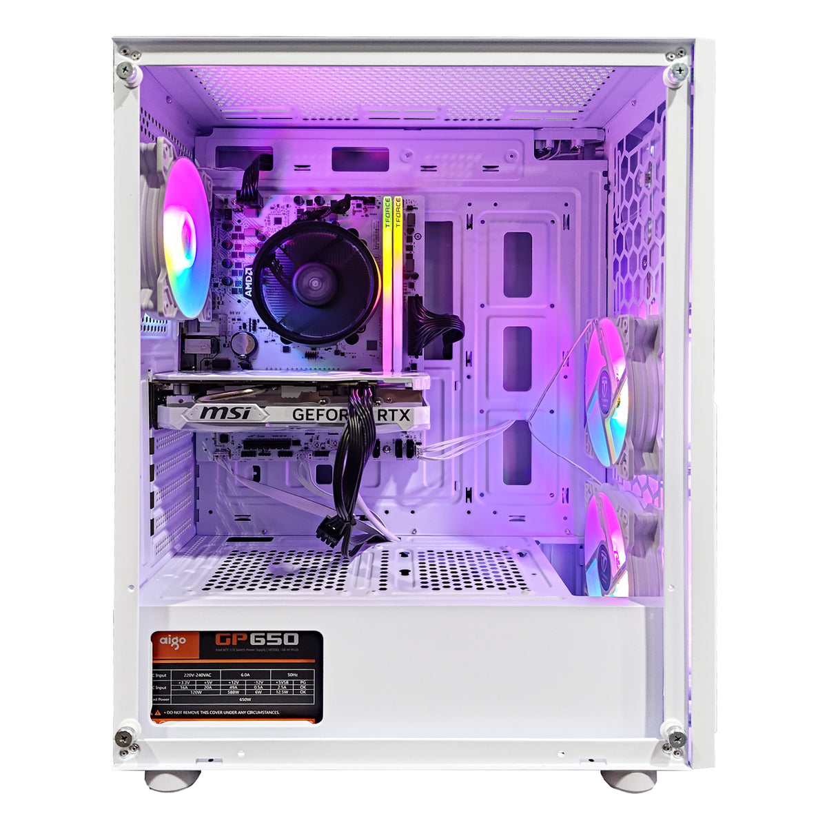 Alpha Vesta White Gaming PC RYZEN 5 5500 | 16GB RAM | 512GB SSD | RTX 4060 | Windows 11 Pro