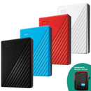 WD My Passport External Hard Drive USB 3.2 Gen1 6TB + WD Soft Pouch (Black, Blue, Red, White)