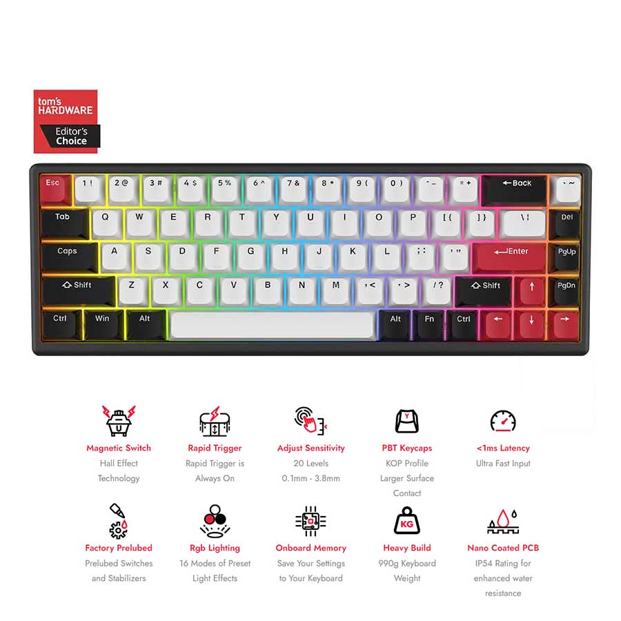 Arbiter Studio Polar 65 Magnetic Gaming Keyboard (Ronin Red) (Kuro) | DataBlitz