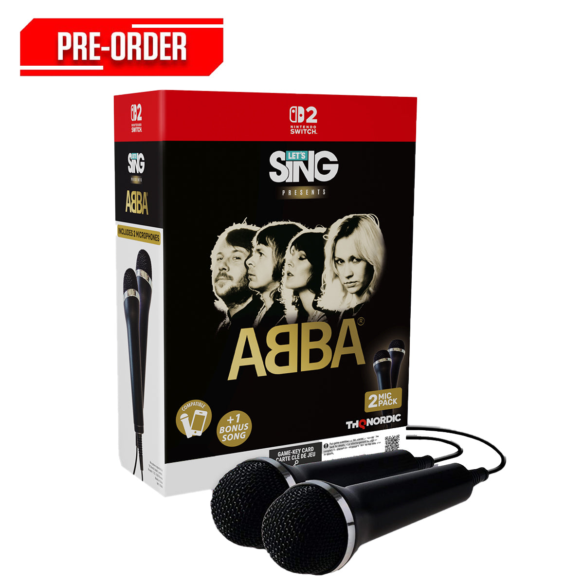 Nintendo Switch 2 Lets Sing ABBA 2 Mic Bundle (2027 Edition) Game-Key Card