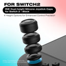 IINE Silicone Joystick Caps for Nintendo Switch 2 (Black) (L1096)