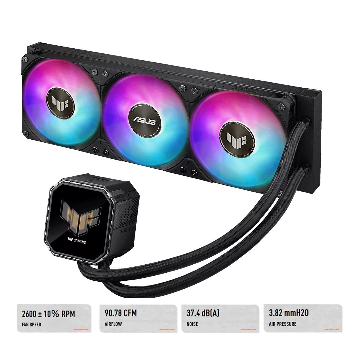 ASUS TUF Gaming LC III 360 ARGB LCD CPU Liquid Cooler with Pre-Installed & Integrated Triple Fans