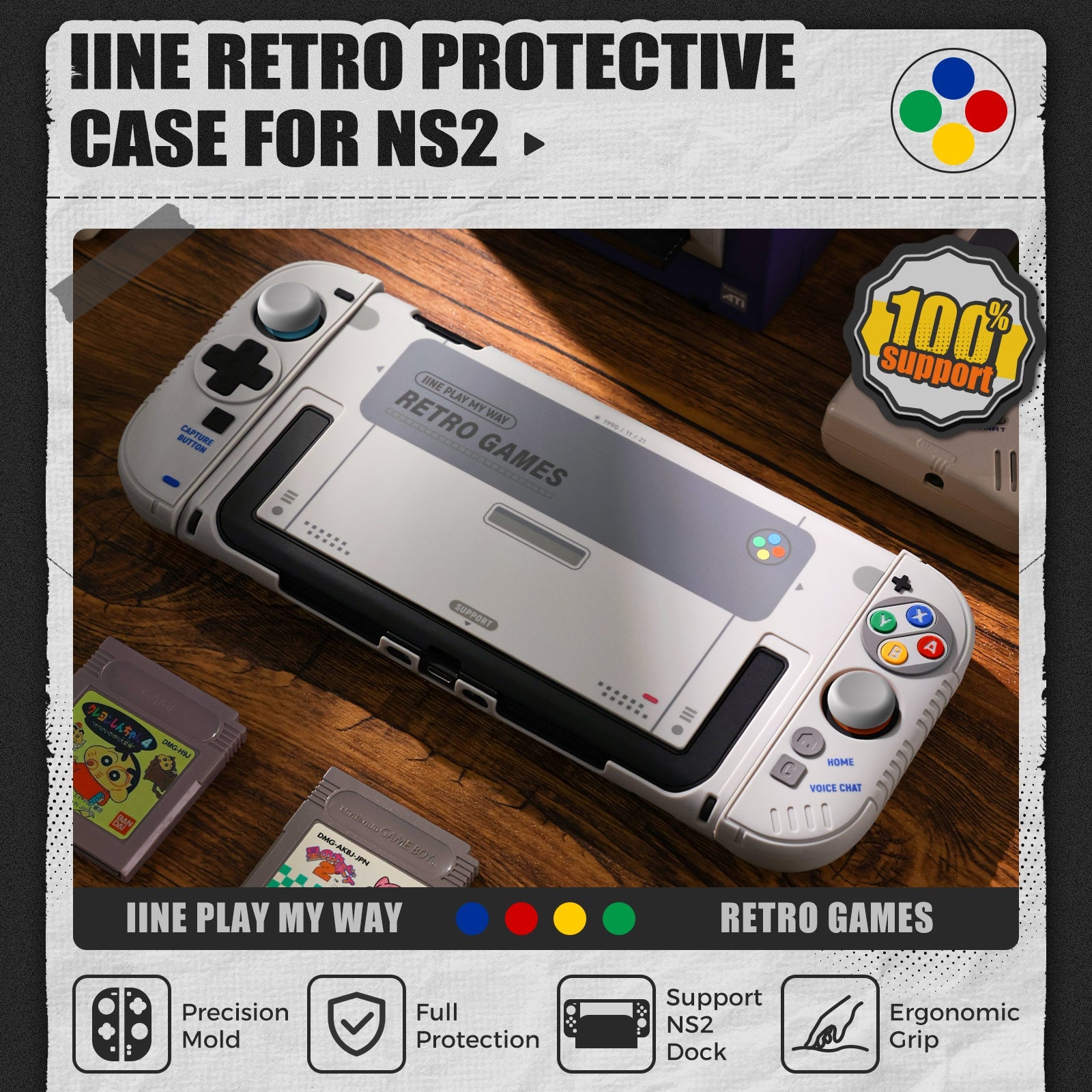 IINE Retro Protective Case Set for Nintendo Switch 2 (L1289)