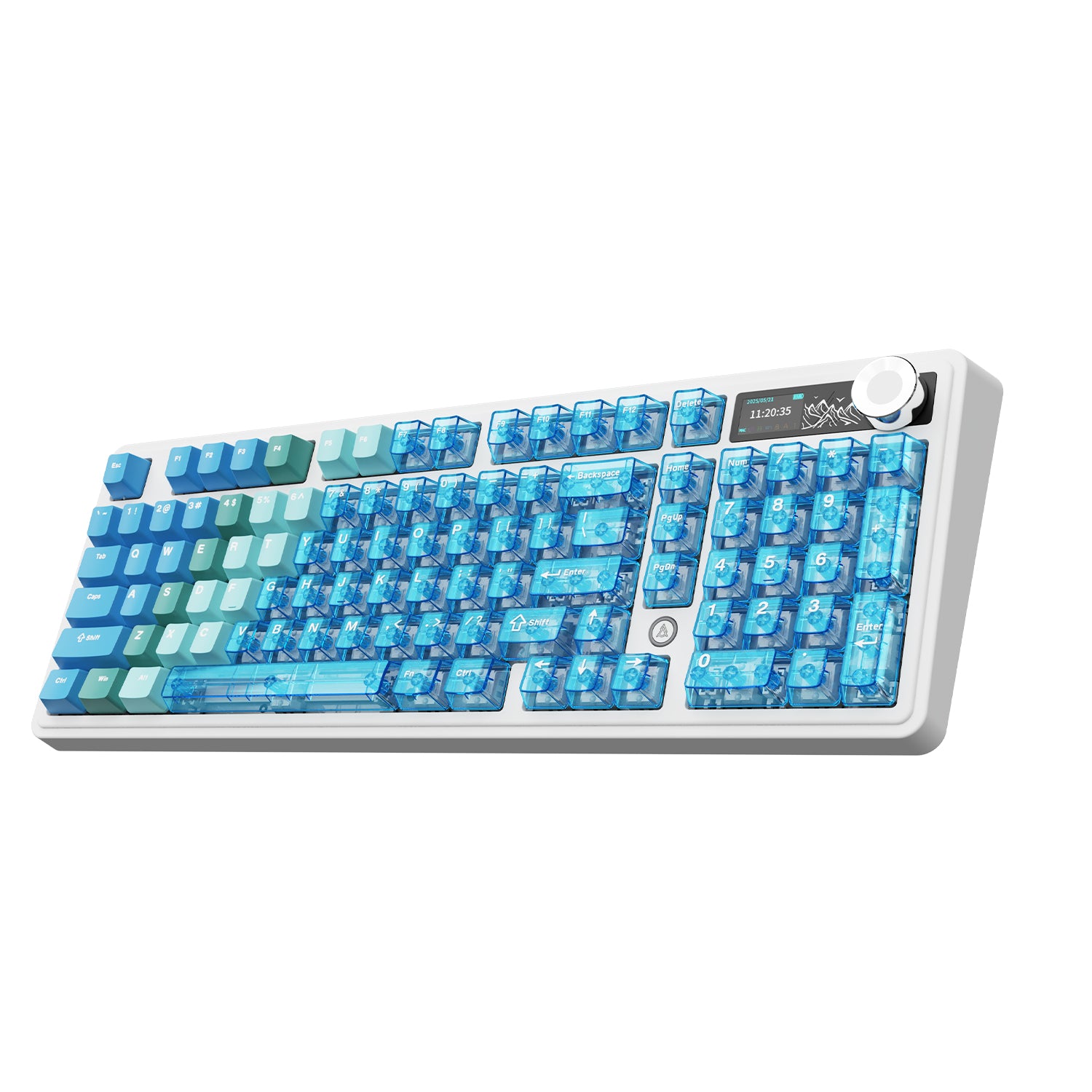 Ajazz AK980 V2 Pro RGB Tri-Mode Mechanical Keyboard (Gradient Blue Transparent) (Lichee Switch)