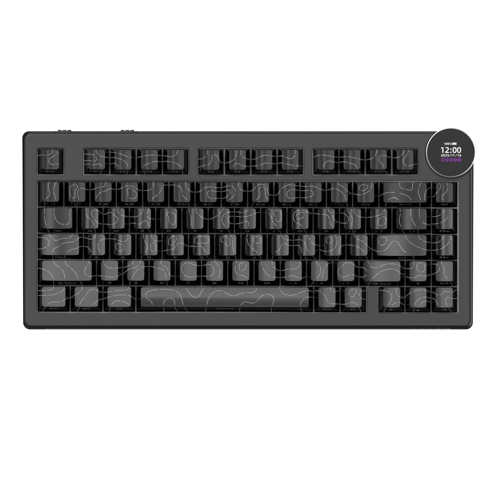 Ajazz AK820 V2 RGB Tri-Mode Mechanical Keyboard (Contour Lines Black)