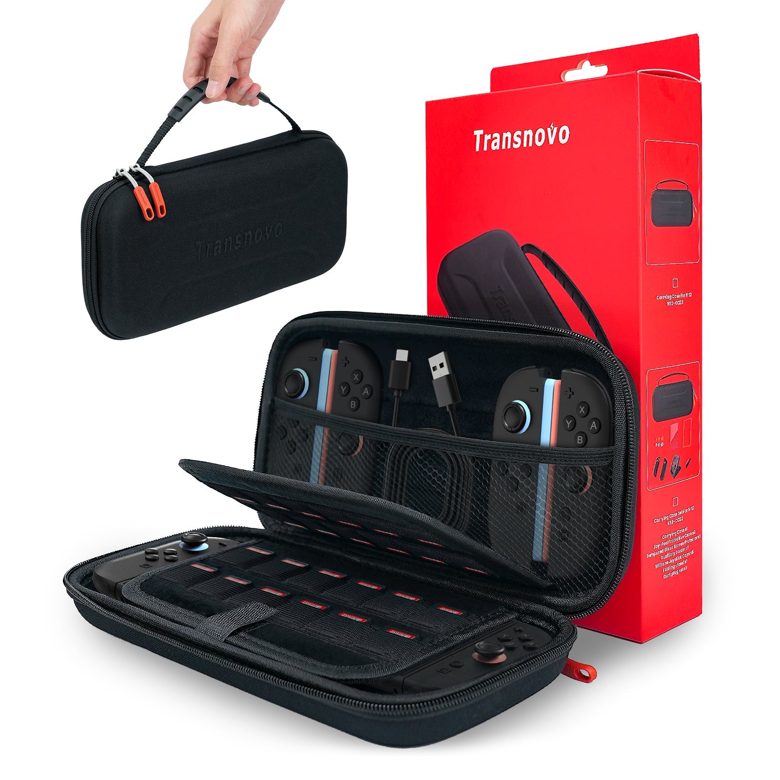Transnovo Protective Hard Portable Travel Carrying Case for Nintendo Switch 2 (Black) (NS2-CC03)
