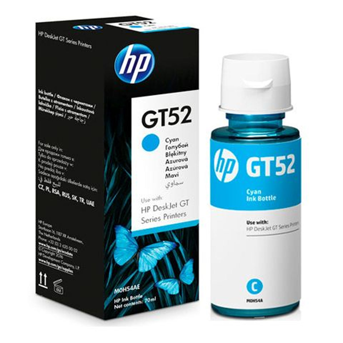 HP GT52 70ml Original Ink Bottle (Cyan, Magenta, Yellow) (M0H54AA, M0H55AA, M0H56AA)