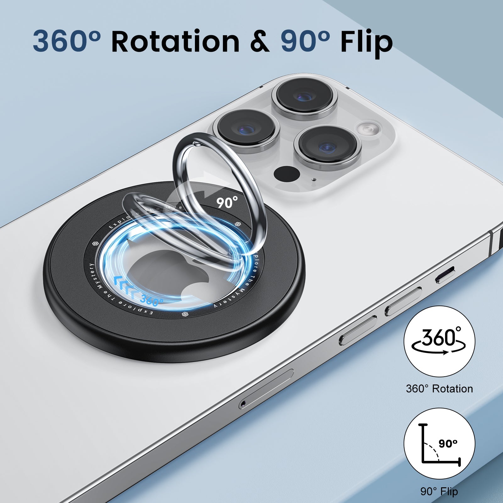 SODI BM350 Double-Sided Magnetic Phone Ring Holder Grip for iPhone