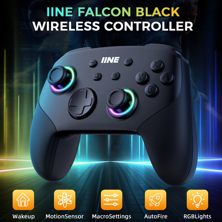 IINE Macro Programming Falcon Black Wireless Controller | DataBlitz