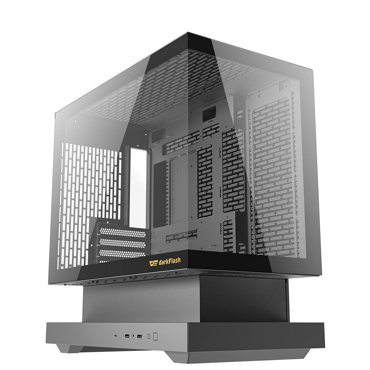 DarkFlash Floatron F1 Art Ultra TG Panel M-ATX PC Case (Black)