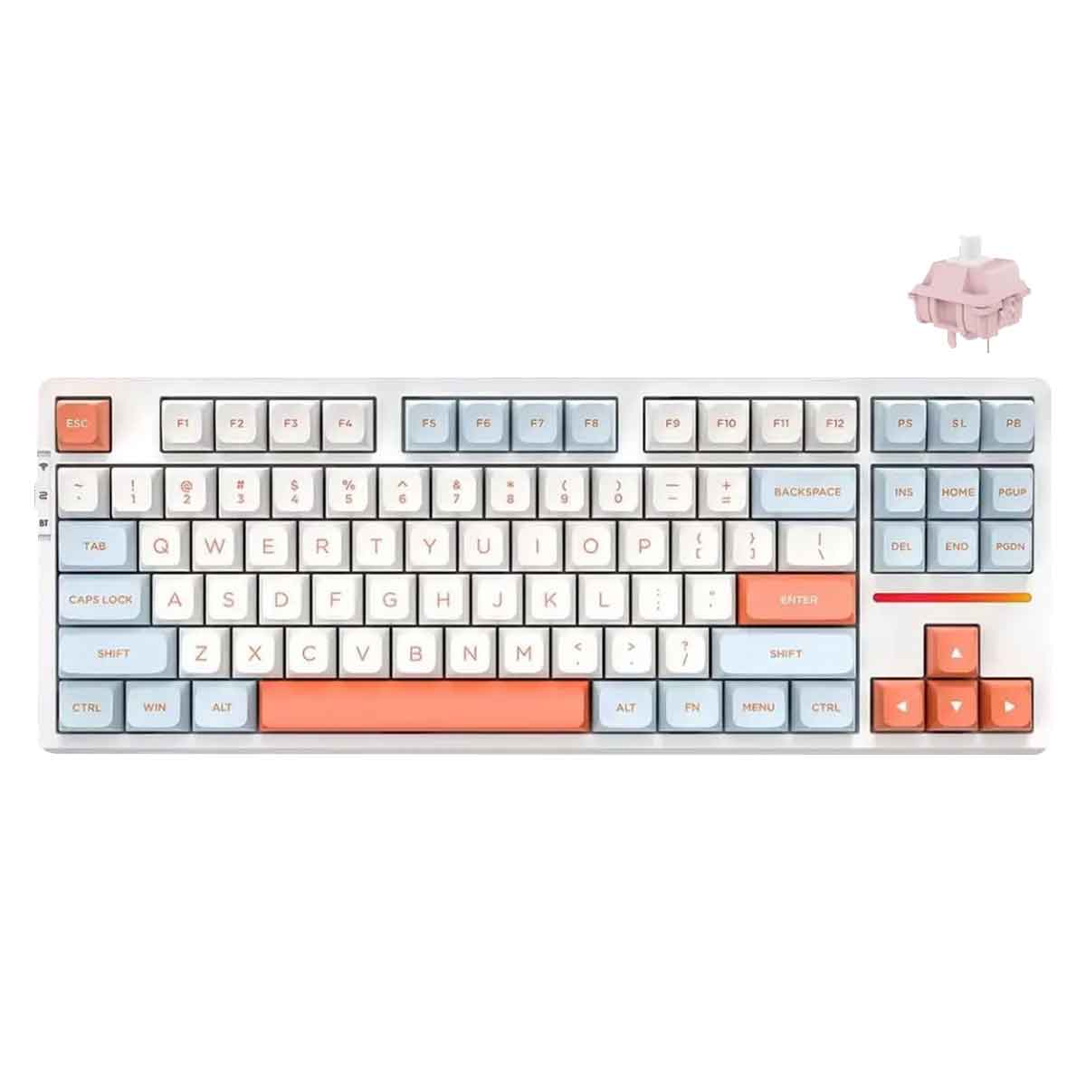 VXE V87 Tri-Mode RGB Hot-Swappable Mechanical Keyboard (Orange) | DataBlitz