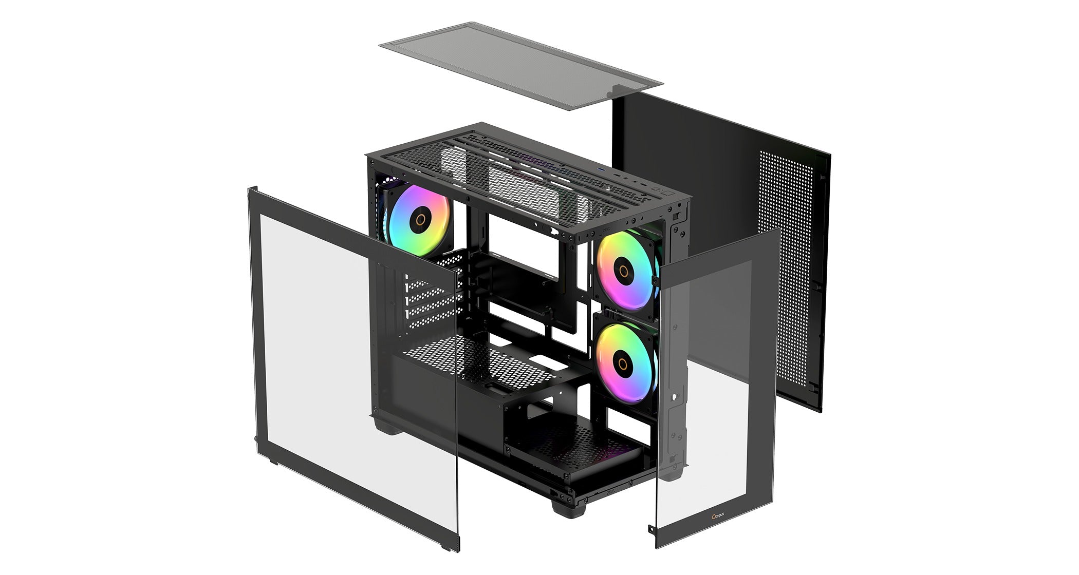 Ocypus Gamma C52 ARGB Mini-Tower Panoramic View Case with ARGB Fans