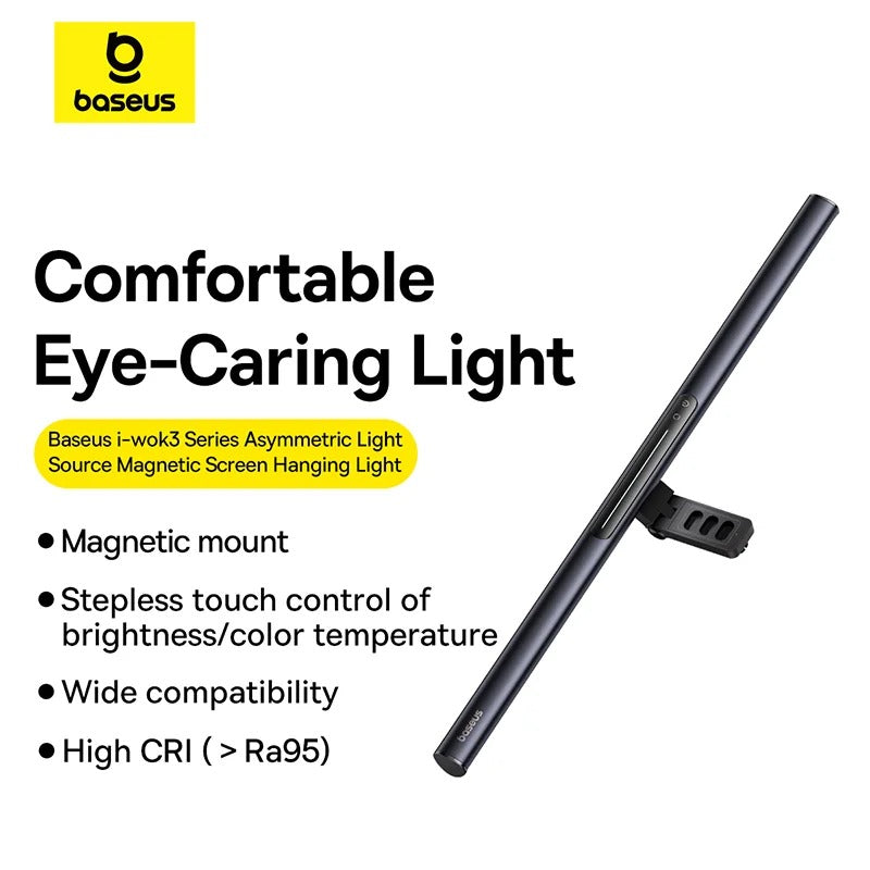 Baseus i-wok 3 Series Asymmetric Light Source Magnetic Screen Hanging Light (Cluster Black) (L10068500111-00)