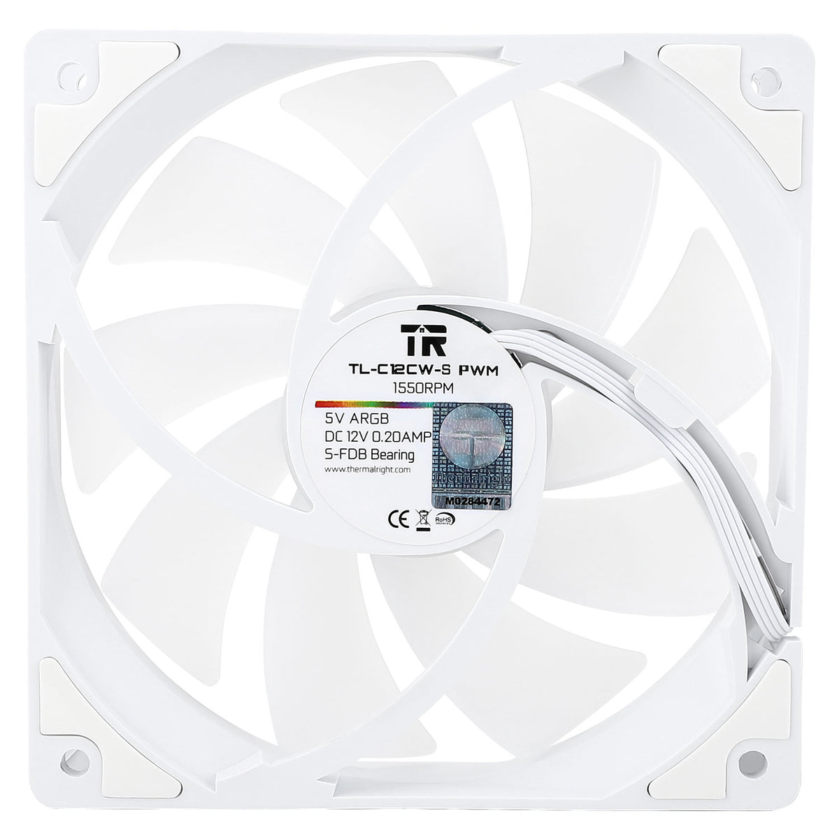 Thermalright TL-C12CW-S ARGB 120mm High Performance PWM Case Fan (White) (3-Pack)