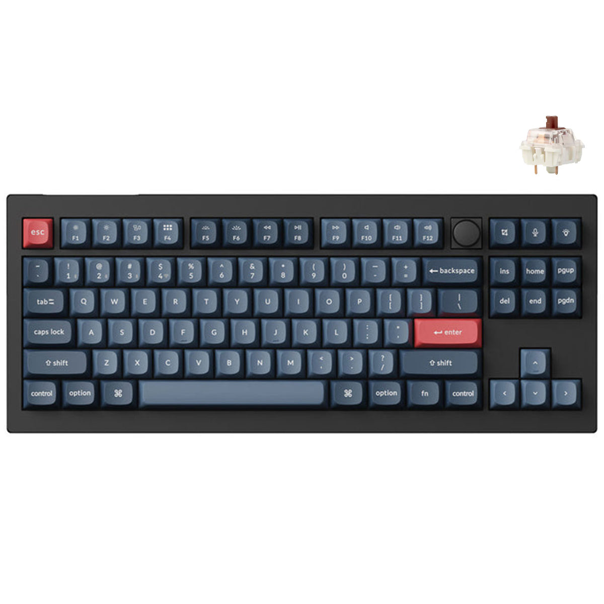 Keychron V3 Max QMK/Via Fully Assembled With Knob RGB Backlit Hot-Swappable TKL Wireless Custom Mechanical Keyboard - Carbon Black (Gateron Jupited Red Switch, Gateron Jupiter Brown Switch, Gateron Jupiter Banana Switch) (V3M-D1, V3M-D3, V3M-D4)