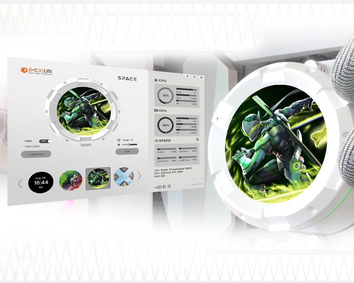 ID-Cooling SL240 LCD 240mm AIO Liquid CPU Cooler | DataBlitz