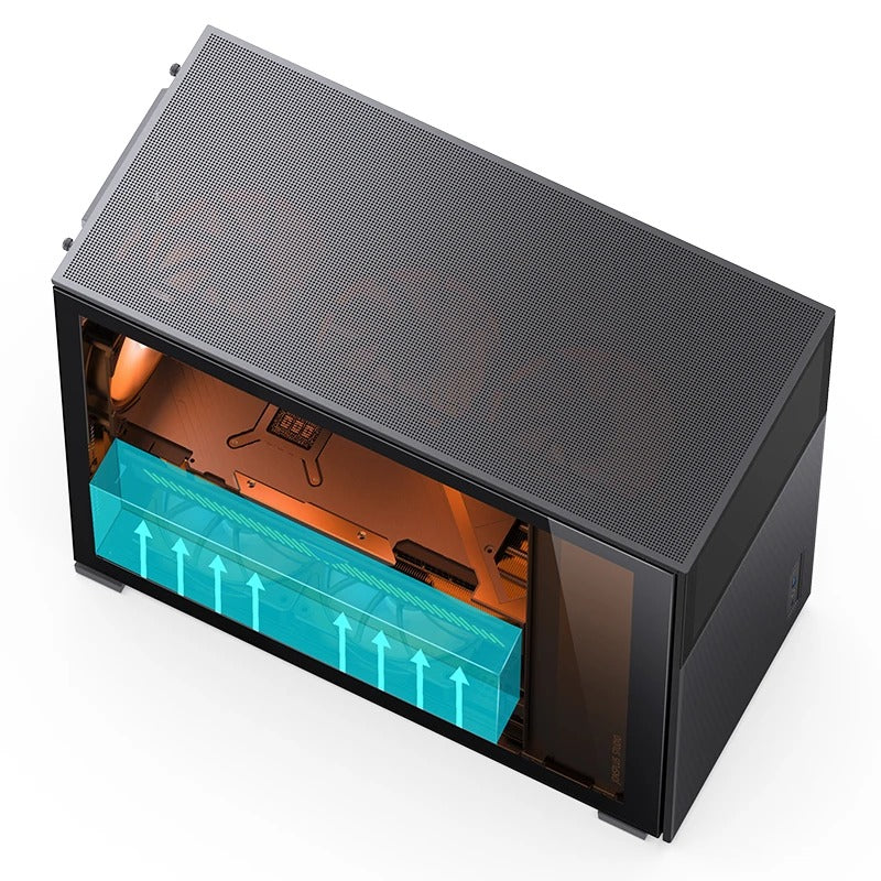 Jonsbo D41 Mesh ATX Computer Case (Black, White) + Jonsbo DS8 8" Display Secondary Screen
