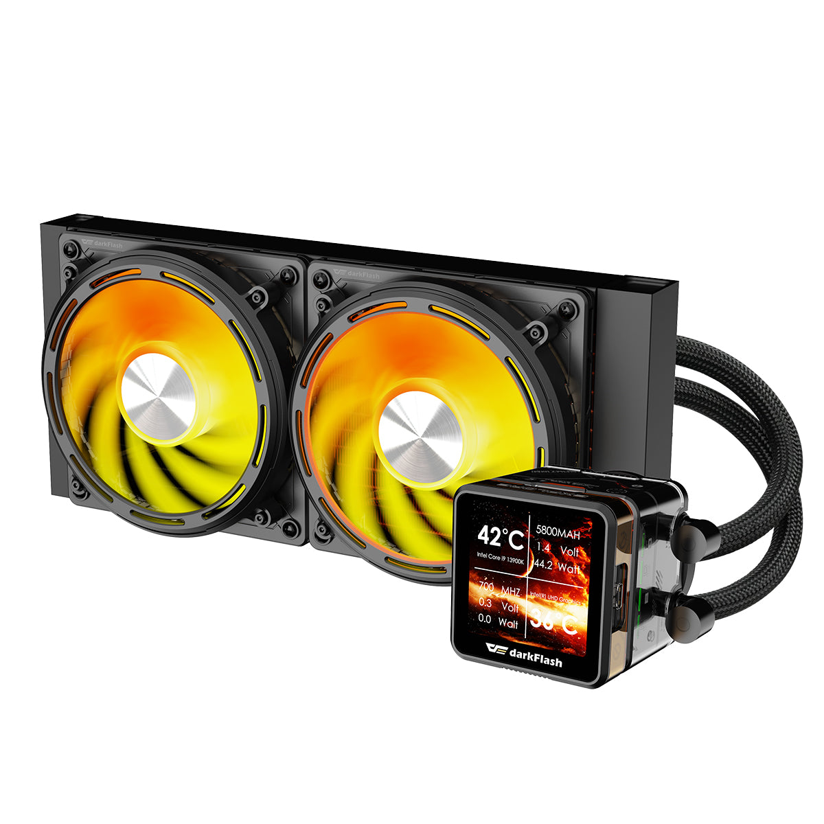 DarkFlash Explore DE240 AIO 240mm Liquid CPU Cooler (Black, White)