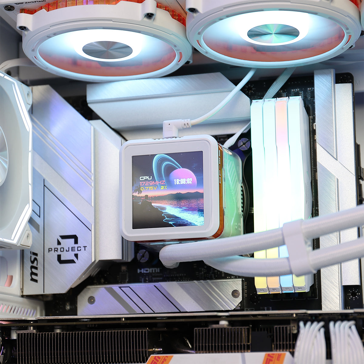 DarkFlash Explore DE240 AIO 240mm Liquid CPU Cooler (Black, White)