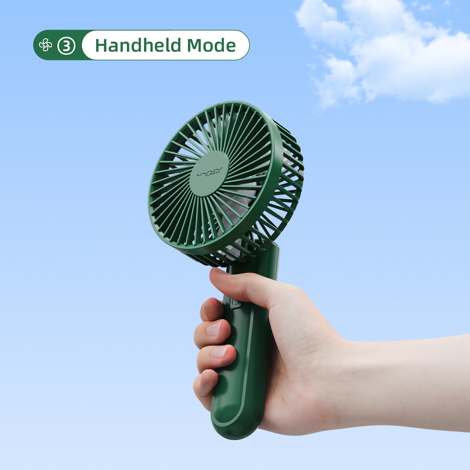 Vyvylabs D02 Handheld Foldable Clip Fan (White) (VKD02-WH)