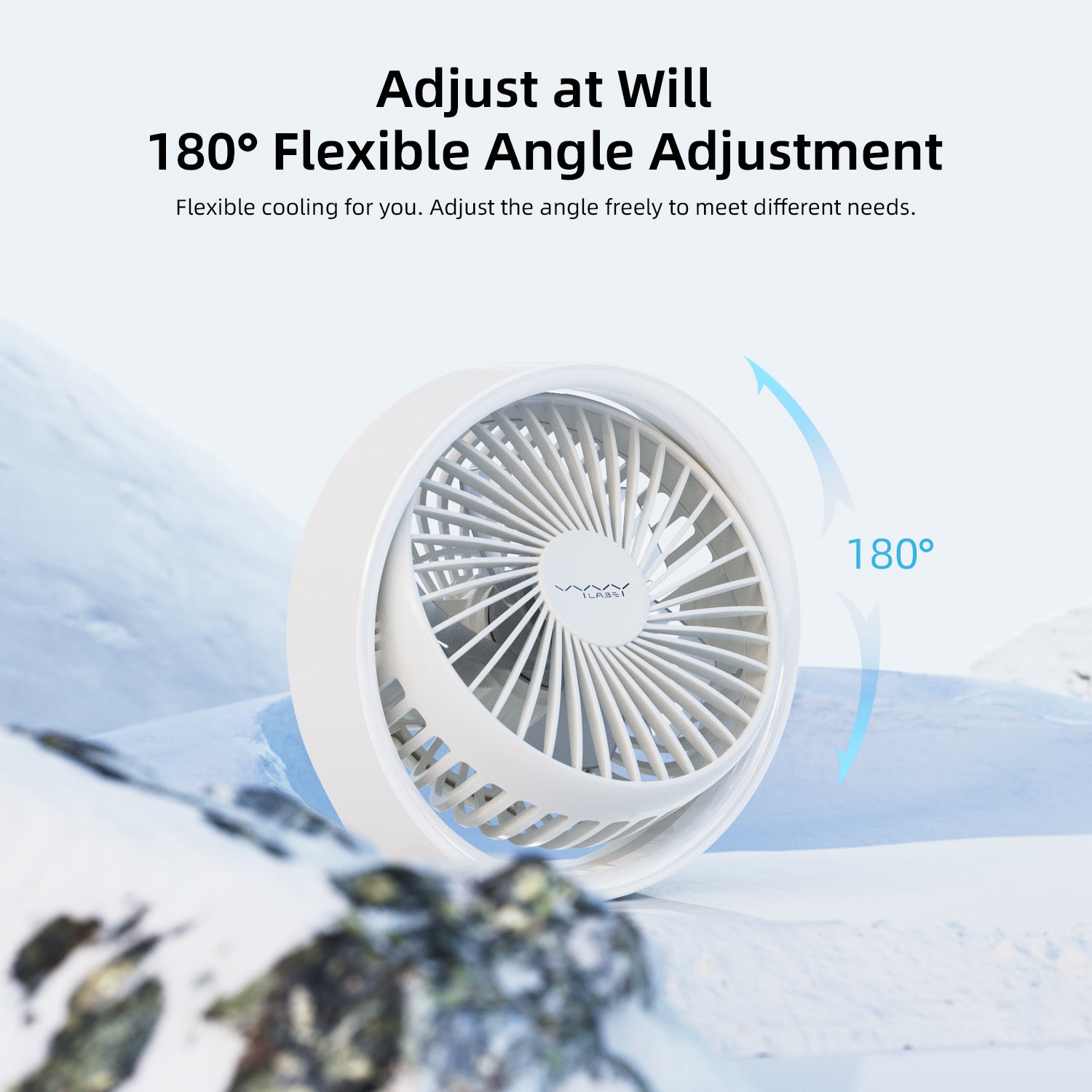 Vyvylabs D04 Mini Portable Desktop Fan with Led Light (White, Pink)